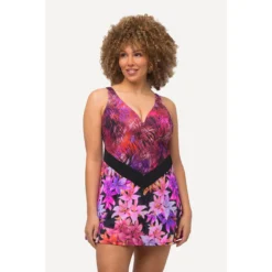 Ulla Popken Robe De Bain, Mélange De Motifs