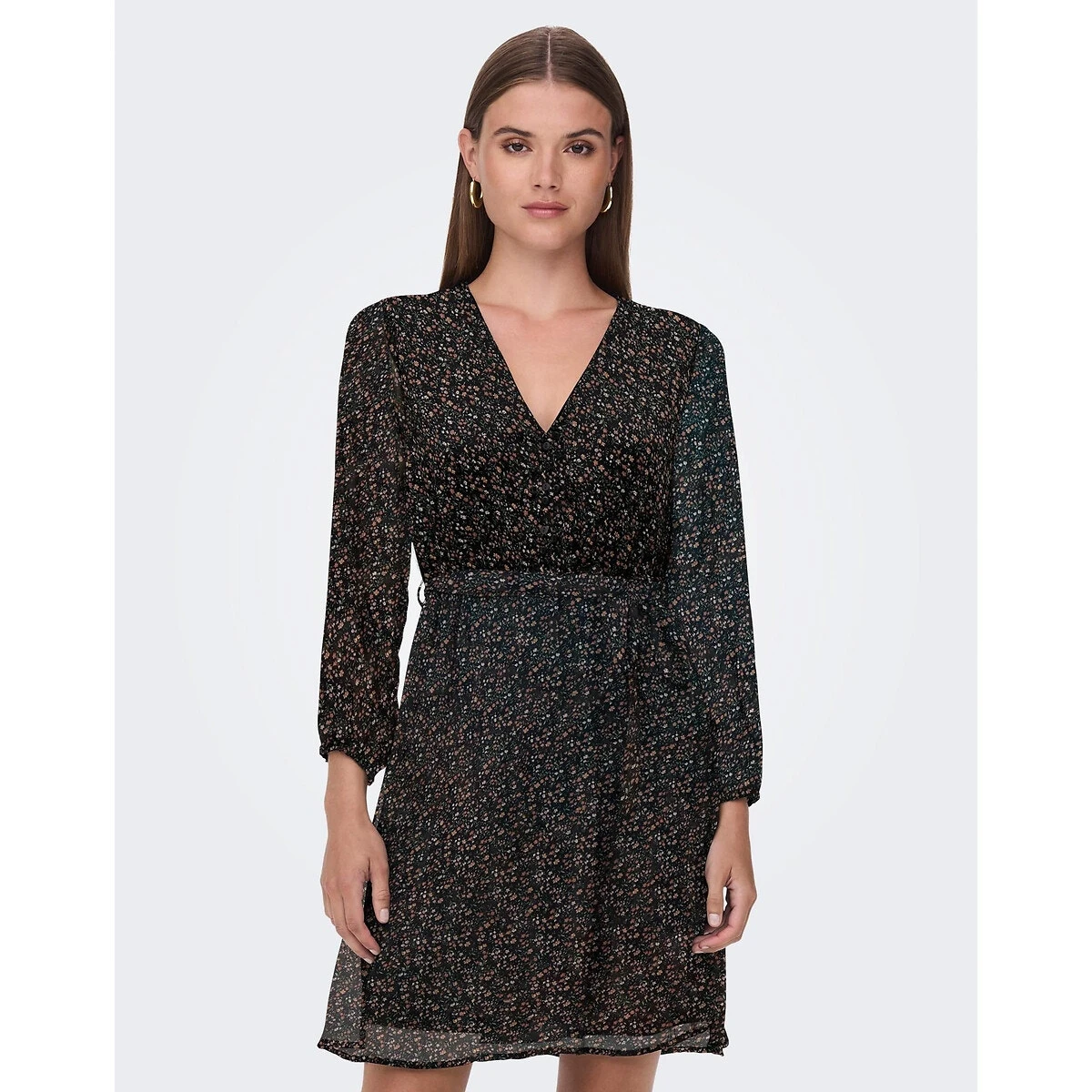 ONLY Robe Courte Fleurie, Col V 8 ONLY Robe Courte Fleurie, Col V – Image 8