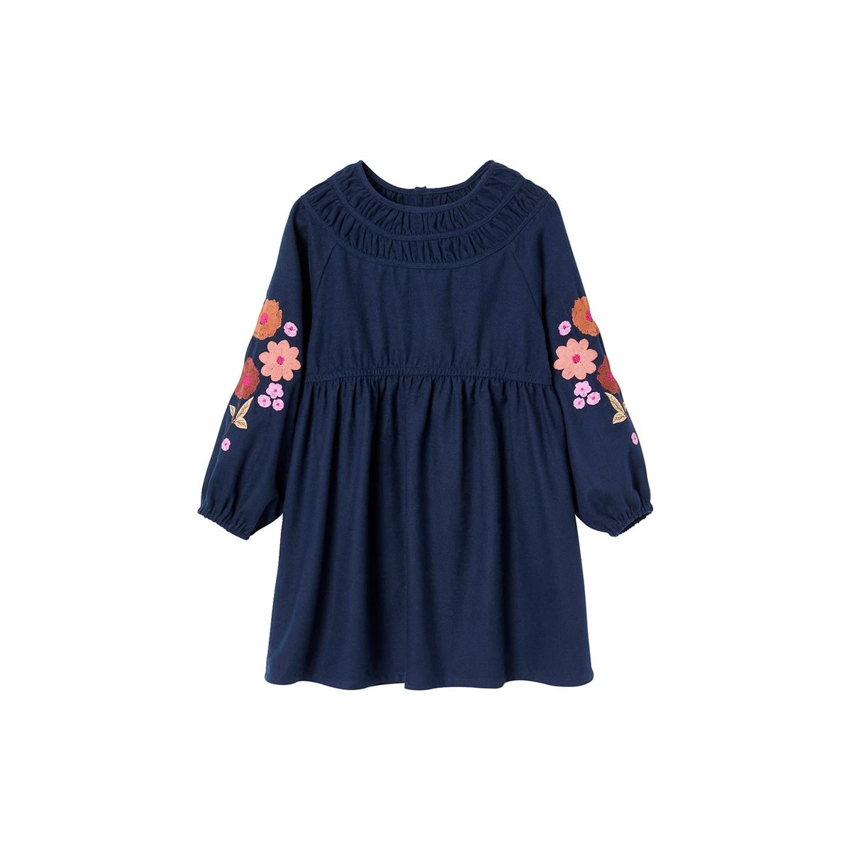 Robe Manches Longues Brodées Fleurs 1 Robe Manches Longues Brodées Fleurs