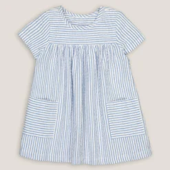 Robe Manches Courtes Rayée 7 Robe Manches Courtes Rayée -Velousia Soldes Boutique 0987fb1a9324c3de826ed1e7963a075f