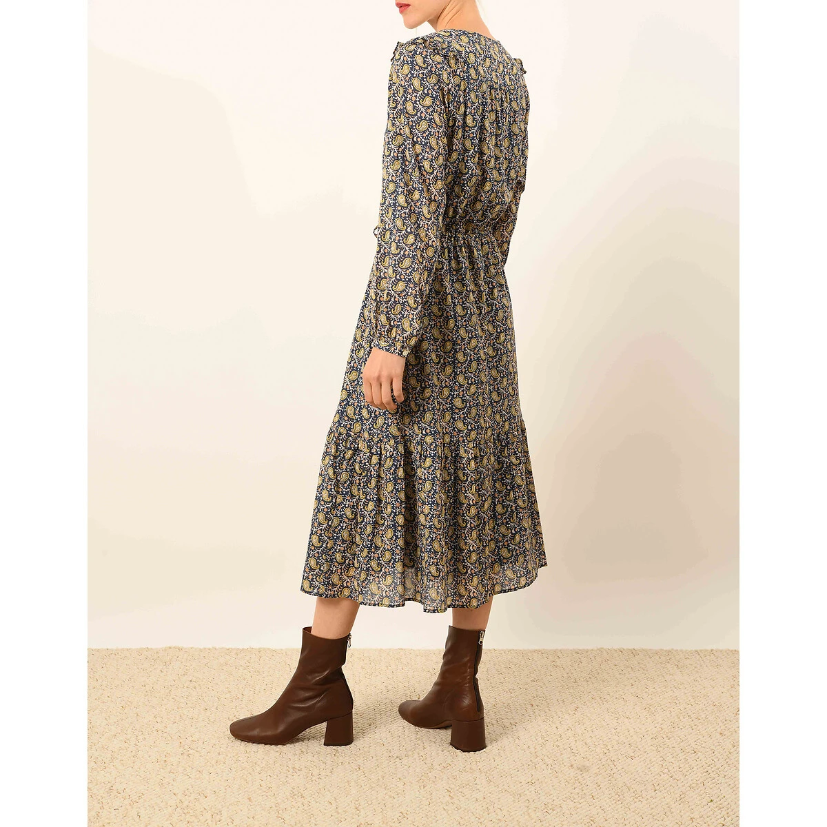 Robe Imprimée Longue, Manches 3/4 POMPEI 2 Robe Imprimée Longue, Manches 3/4 POMPEI – Image 2