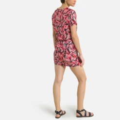 Robe Courte Imprimée, Manches Courtes -Velousia Soldes Boutique 0de88ead70bb768e9514124e439f33ee