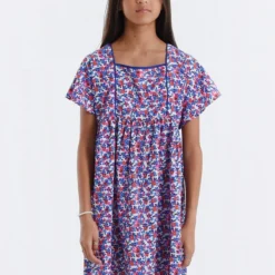 Robe Manches Volantées, Imprimé Fleurs -Velousia Soldes Boutique 0e5c09eff0c5338ddc7544ca93611fd4