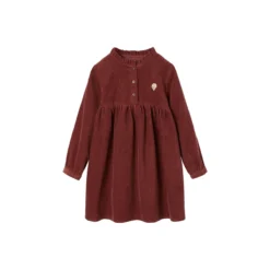 Robe Velours Col Volanté