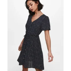 ONLY Robe à Pois évasée Et à Nouer -Velousia Soldes Boutique 10207ca0746be4551b17c6e71a97bf4a