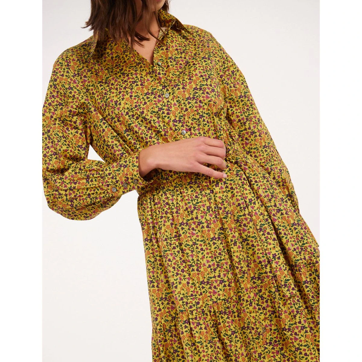 Robe Longue à Volants En Popeline De Coton LENA 6 Robe Longue à Volants En Popeline De Coton LENA – Image 6