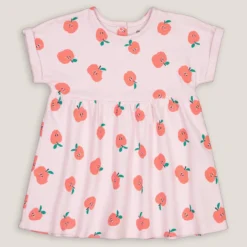 Robe Manches Courtes, Imprimé Pommes -Velousia Soldes Boutique 127da75d112a3ac39d7ebd2873724e89