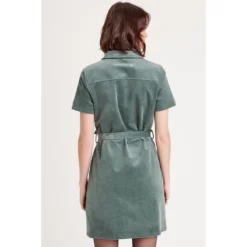 Robe Droite Velours Ceinturée -Velousia Soldes Boutique 13fbc64a31b0d2e37a4a6e377420e580