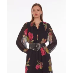 THE KOOPLES Robe Longue Voile, Imprimé Floral -Velousia Soldes Boutique 14efa3de72cd09061e12b458fe2ce001