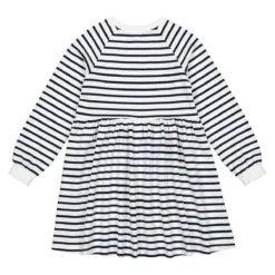 Robe Manches Longues Rayée En Molleton -Velousia Soldes Boutique 161ee09171741664d500961f99f2f9ff