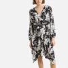 Ikks Robe Imprimée En Crêpe Asymétrique