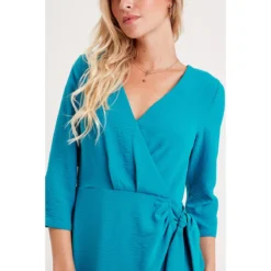 Robe Droite Nouée Manches 3/4 -Velousia Soldes Boutique 17952bc67be7b4b267a2fbf7ea08f1f5