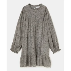 Robe Manches Longues Crêpe En Viscose Mini Imprimé -Velousia Soldes Boutique 186a4a006d3e378c4bde3ff1ffbde70a