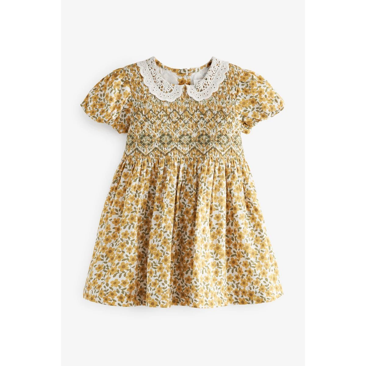 Next Robe En Coton Froncé à Col Dentelle 1 Next Robe En Coton Froncé à Col Dentelle