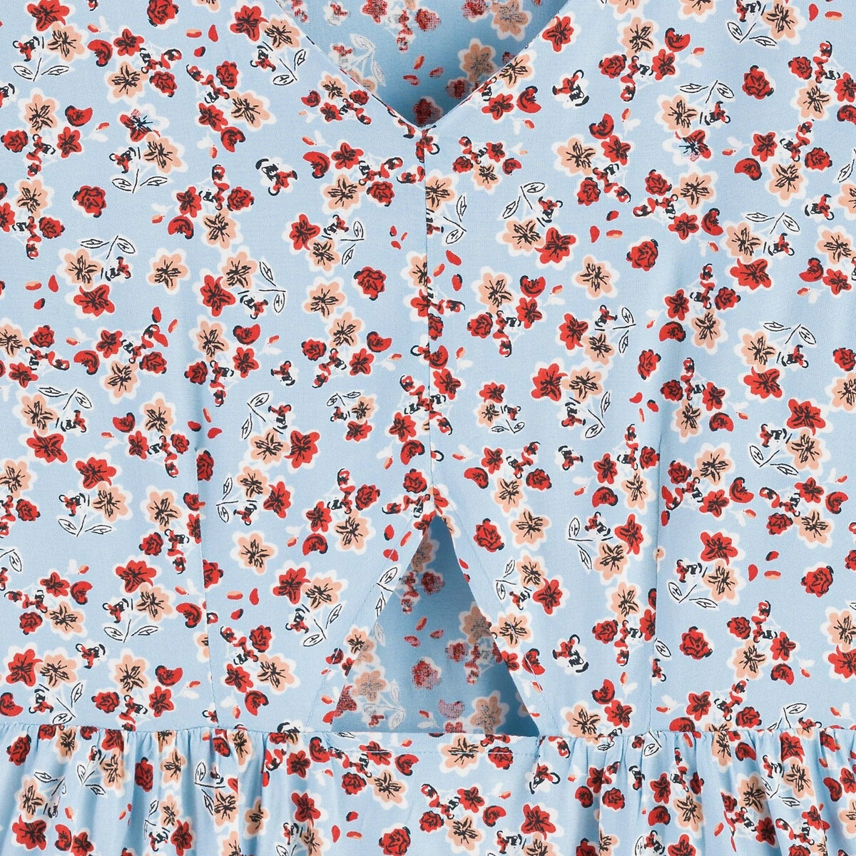 Robe Fluide à Manches Courtes, Imprimé Fleurs 5 Robe Fluide à Manches Courtes, Imprimé Fleurs – Image 5