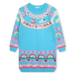 Billieblush Robe Pull Jacquard Et Sequins