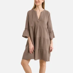 ONLY Robe Fluide, Manches 3/4