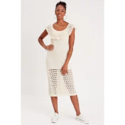 Robe Longue Moulante Crochet -Velousia Soldes Boutique 1dc31816bb95e22e11c81bb451f941d3