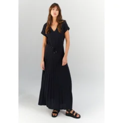 Robe Longue Maille Plissée