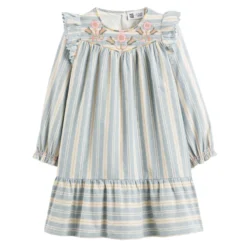 Robe Manches Longues Rayée