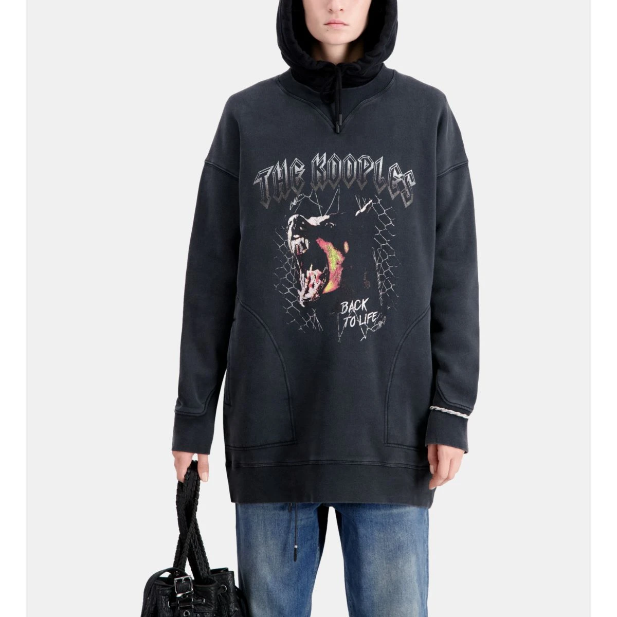 THE KOOPLES Robe Type Sweatshirt Avec Sérigraphie Barking Dog 1 THE KOOPLES Robe Type Sweatshirt Avec Sérigraphie Barking Dog