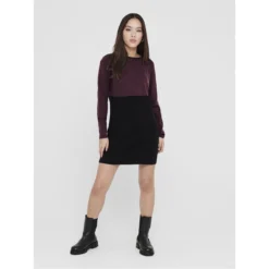 ONLY Robe Pull En Fine Maille, Tricolore -Velousia Soldes Boutique 28181962ecb4050b37dea70ef94bcb13