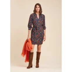 Robe Courte Ample à Imprimé Floral En Viscose Ecovero