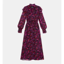 THE KOOPLES Robe Longue Imprimée Avec Volants -Velousia Soldes Boutique 2a94ec7a7ae1e145cb3a67a14bd02670