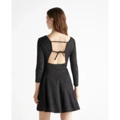 Robe Courte Fil Textile à Manches Longues -Velousia Soldes Boutique 2b64297d2a12487fc533177b7691792e