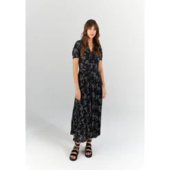 Robe Longue à Imprimé Léopard Floral