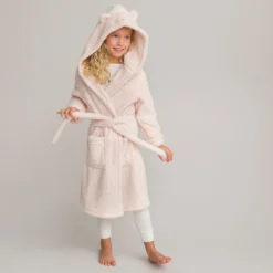 Robe De Chambre En Polaire, Motif Chat Brodé