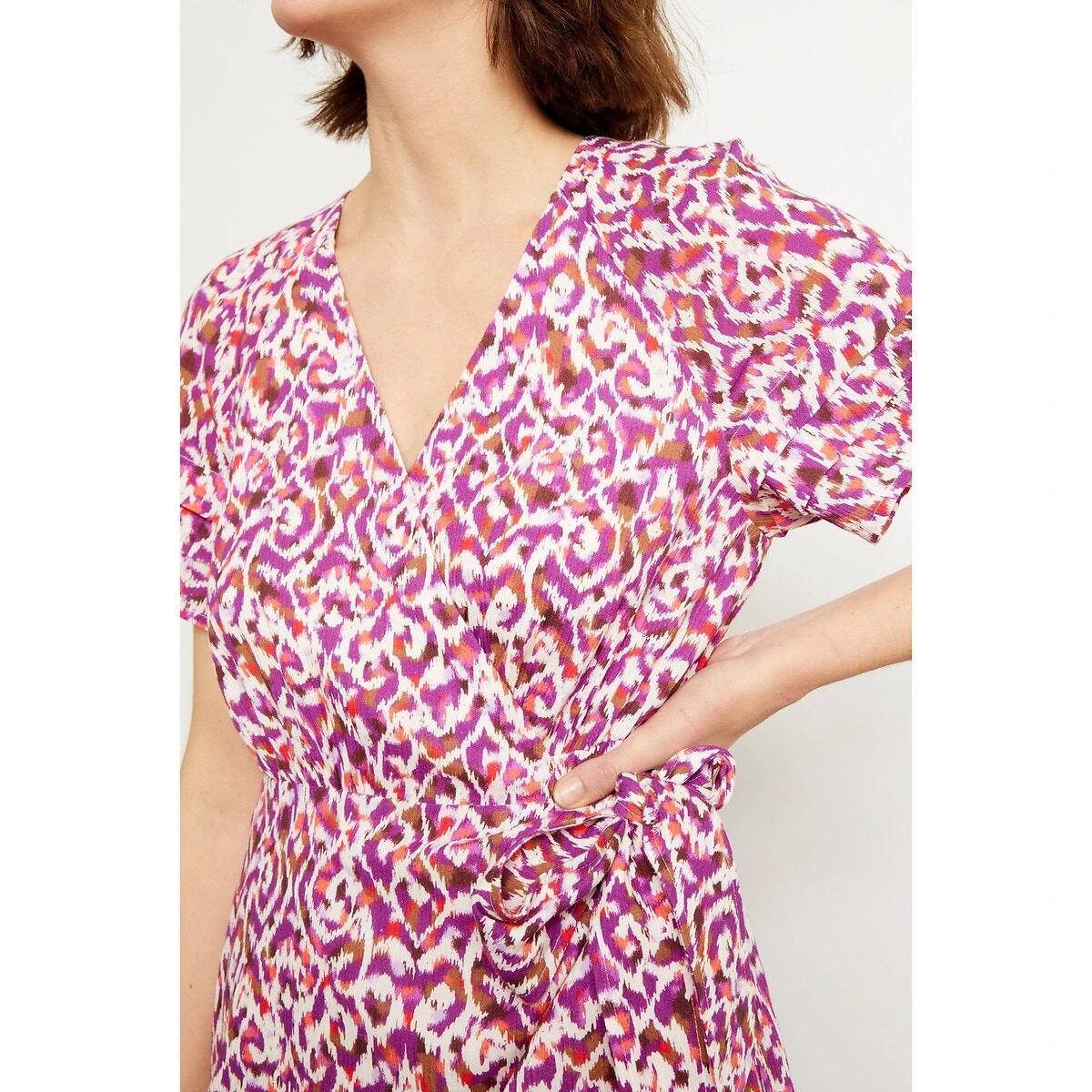 Robe Portefeuille En Coton Bio, Courte PIERIC 2 Robe Portefeuille En Coton Bio, Courte PIERIC – Image 2