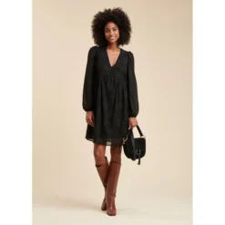 Robe Courte Cintrée En Voile Imprimé Pailleté