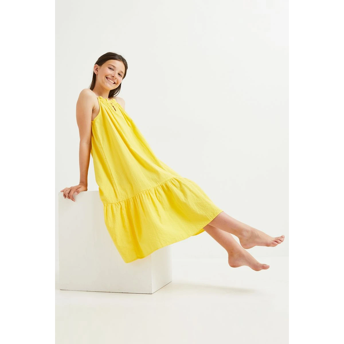 Robe Longue Unie En Coton BIO, Certifié OEKO-TEX 4 Robe Longue Unie En Coton BIO, Certifié OEKO-TEX – Image 4