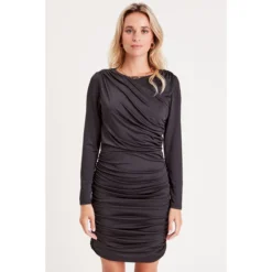 Robe Moulante Drapée Satin -Velousia Soldes Boutique 32d942ea67dac6aabc2c75903e4a94ec