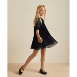 Robe Manches Longues Fil Textile Plissée