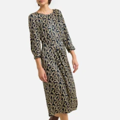 Ba&sh Robe Imprimée, Mi-longue, Manches 3/4 OPAL