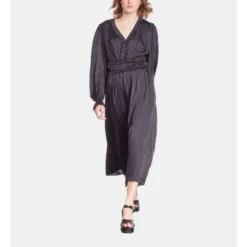 THE KOOPLES Robe Longue Avec Fronces -Velousia Soldes Boutique 3a179509415244b58cacd9d3b034b18f