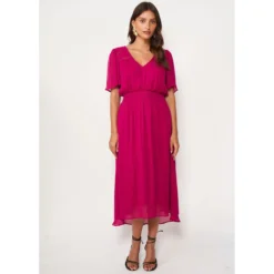 Robe Midi Avec Manches Volantées 15 Robe Midi Avec Manches Volantées -Velousia Soldes Boutique 3ad8b4f8b19ea6da1734756c8ca14db3