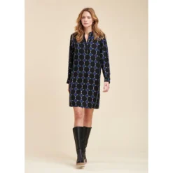 Robe Courte à Imprimé Graphique En Viscose Ecovero