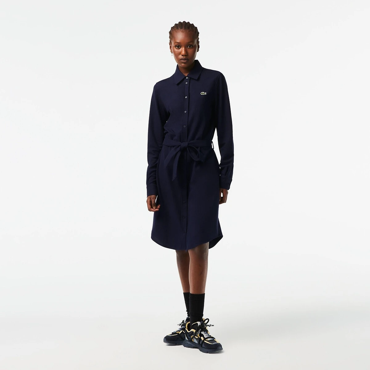 Lacoste Robe Chemise Boutonnée Avec Ceinture Amovible 1 Lacoste Robe Chemise Boutonnée Avec Ceinture Amovible