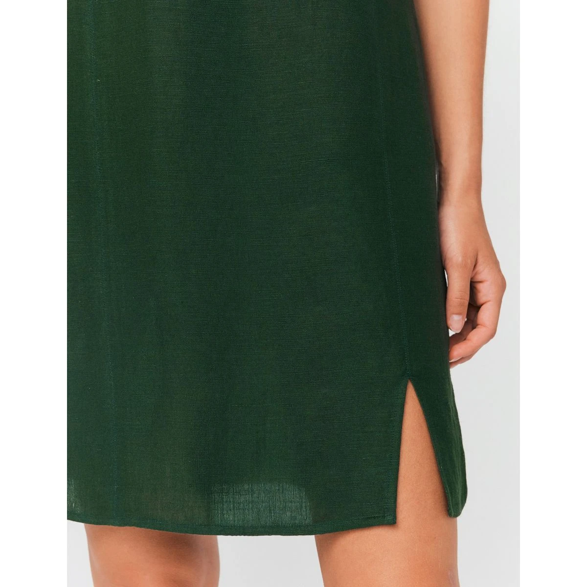 Robe Courte En Lin Cut Out Poitrine 7 Robe Courte En Lin Cut Out Poitrine – Image 7