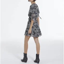 THE KOOPLES Robe Courte En Voile Imprimé, Manches Courtes -Velousia Soldes Boutique 472466667e8f743f4653bfa6f25df5d2