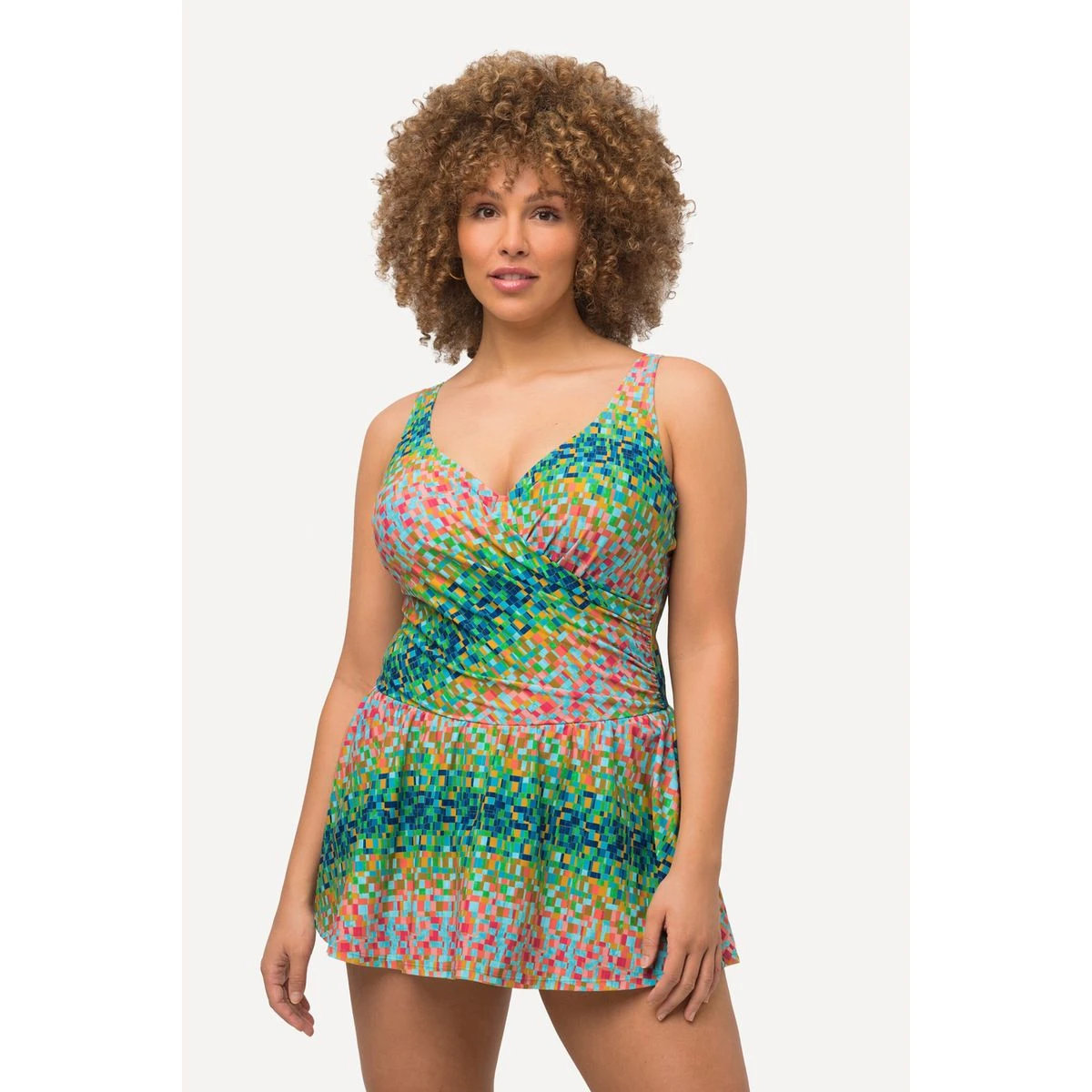 Ulla Popken Robe De Bain, Motif Pixel, Bonnets Souples 1 Ulla Popken Robe De Bain, Motif Pixel, Bonnets Souples