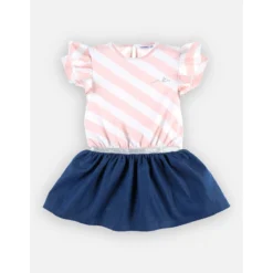 Robe Bi-matière, Clair/bleu -Velousia Soldes Boutique 4c39d83b4c7983351498cc035e57a62b