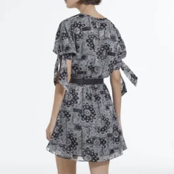 THE KOOPLES Robe Courte En Voile Imprimé, Manches Courtes -Velousia Soldes Boutique 554b63184275620e27a8c5b1b3f7ce72