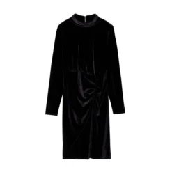 Robe Moulante Velours Fronces -Velousia Soldes Boutique 5551b829a759be8c29025bec98403cea