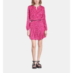 THE KOOPLES Robe Courte Imprimée Avec Plissage -Velousia Soldes Boutique 5631b2f0401cbeee890393c5c87f721a