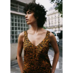 FRNCH Robe Longue à Motif Léopard NAHILA -Velousia Soldes Boutique 57a65a89403b7039d4d201b29d75354d