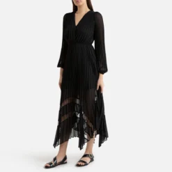 THE KOOPLES Robe Plissée Longue À Manches Longues